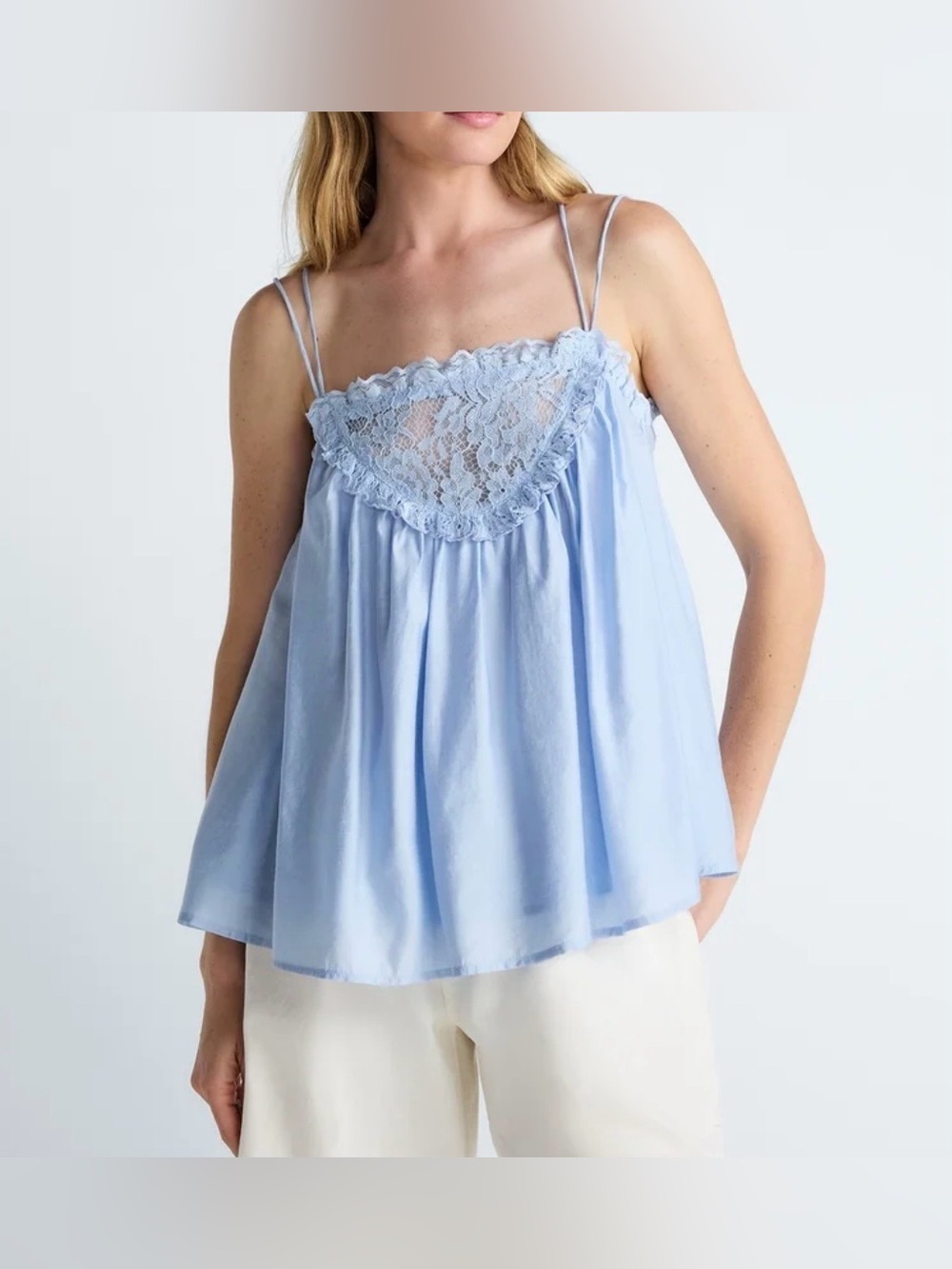Scoop Women's Flowy Lace Tank Top Size Medium